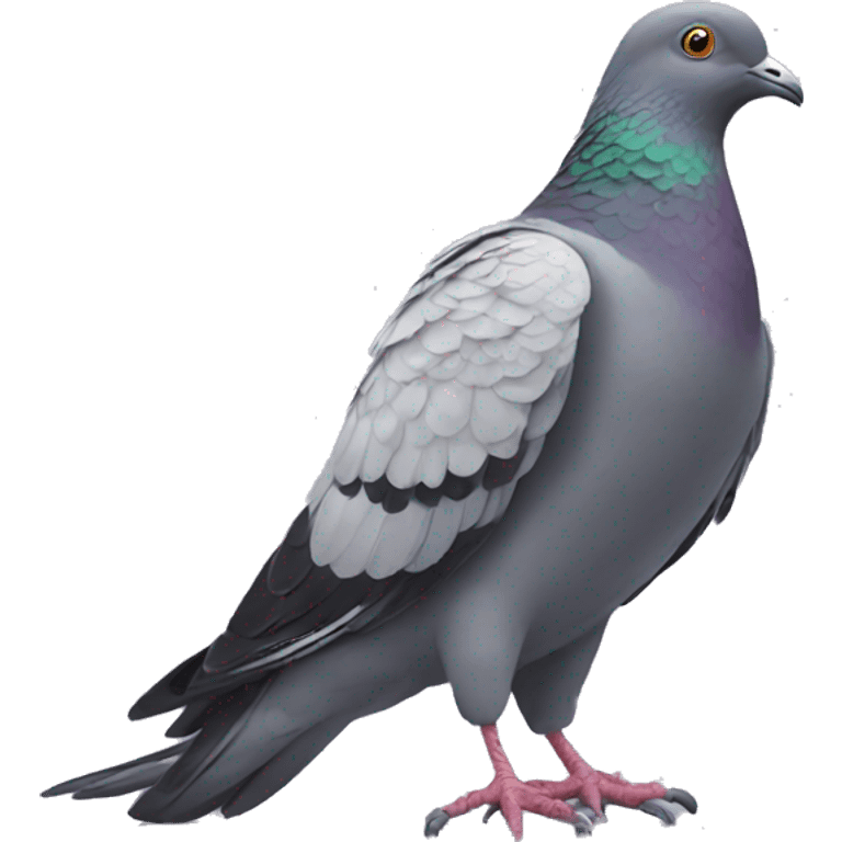 a pigeon with converse sneakers instead of claws emoji