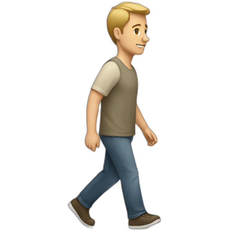 Caucasian man walking emoji