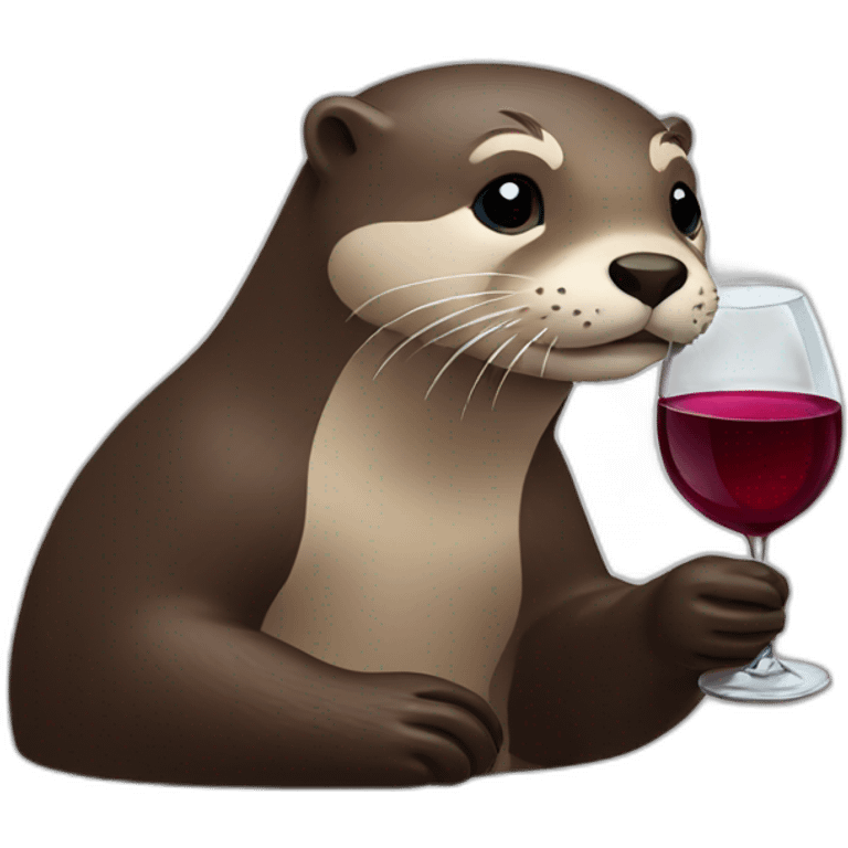 Otter drinking wine emoji