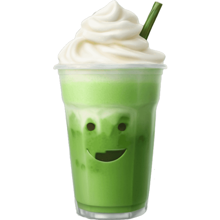 Iced matcha latte with cold foam emoji