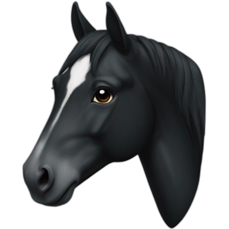 black horse’s head with white emoji