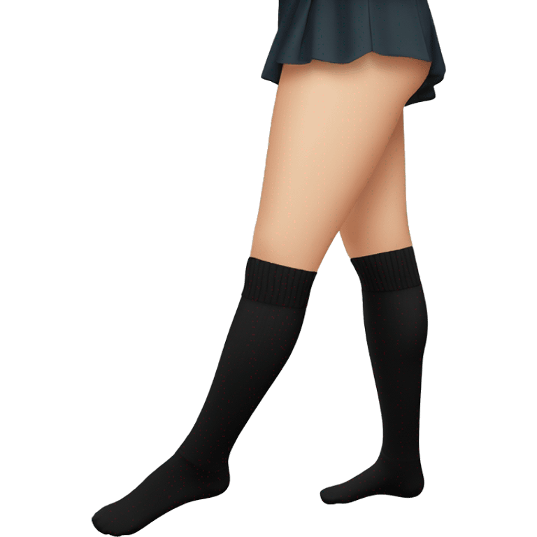 Plain Black over knee socks emoji