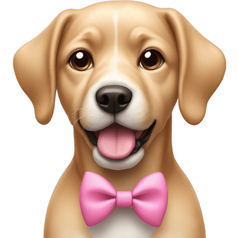 Dog with bow pink emoji