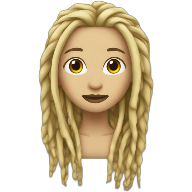 Blonde and black dreads emoji