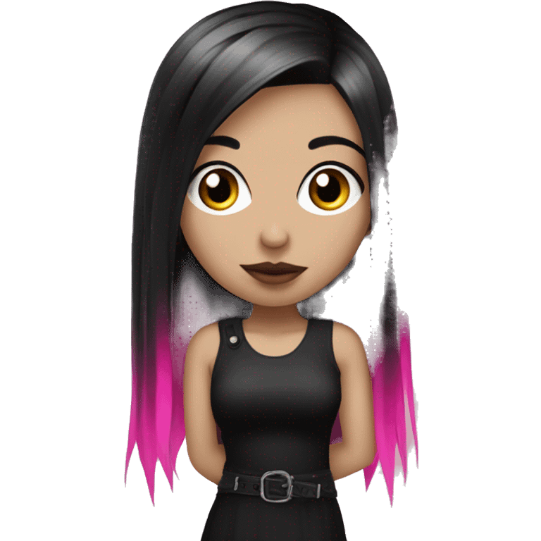 goth girl with hot pink and black hair emoji