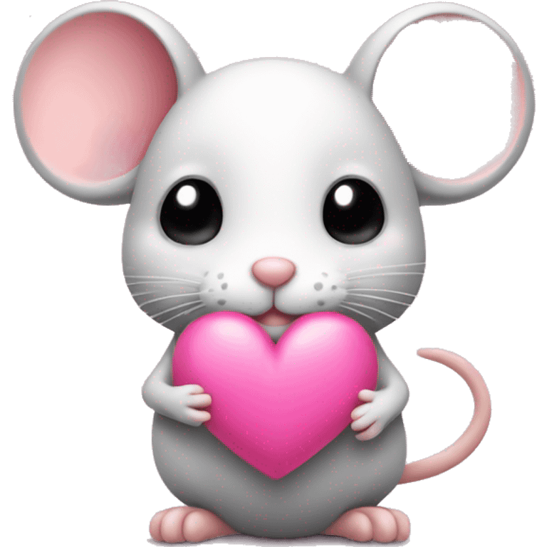 Little mouse with pink Heart emoji