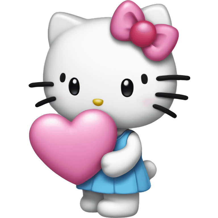 hello kitty holding a pink heart  emoji