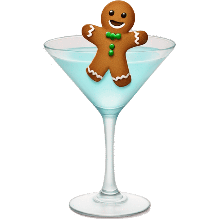 Tiny Gingerbread man in a gingerbread martini emoji