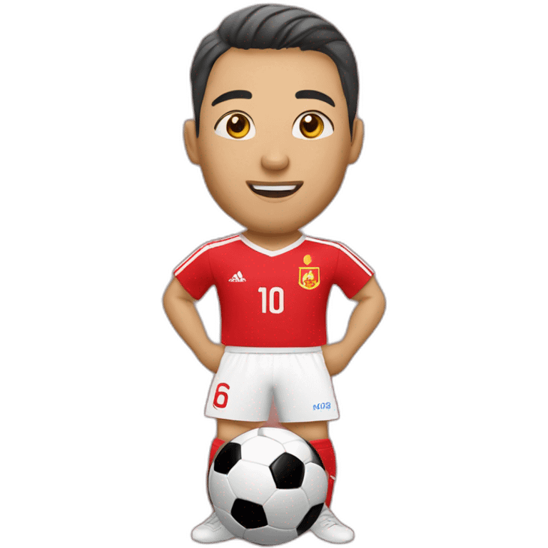 Soccer's player from kyrgyzstan holds the world championship cup emoji