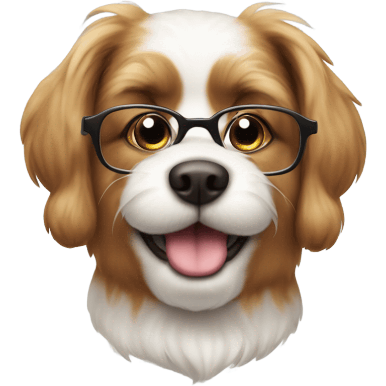 Dog wearing glasses emoji