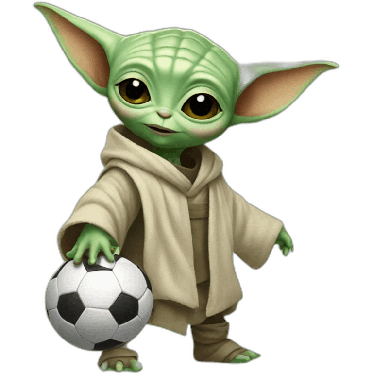 baby yoda playing soccer emoji