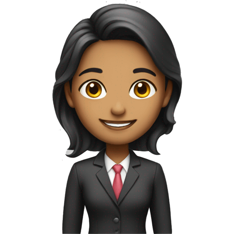 an indian girl in a suit smil emoji