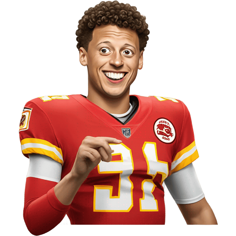 Patrick Mahomes kidding the referee emoji