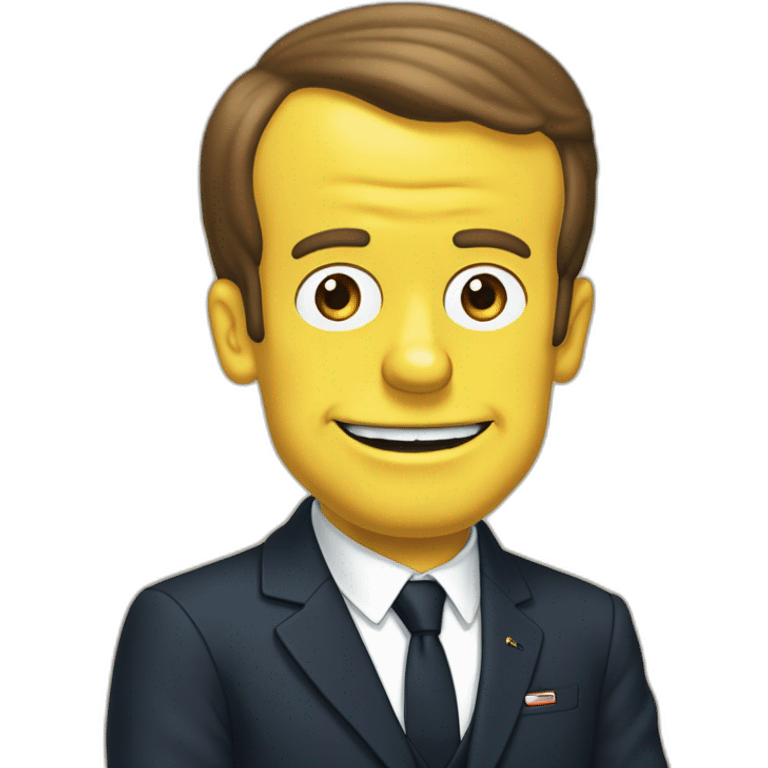 Emmanuel Macron in a simpson thème emoji