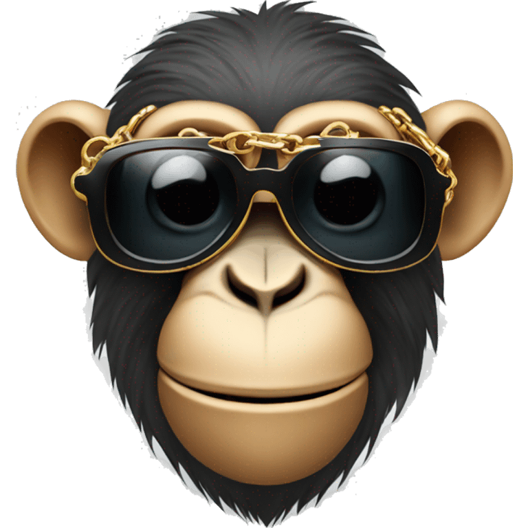 Monkey in sunglass with a chain emoji