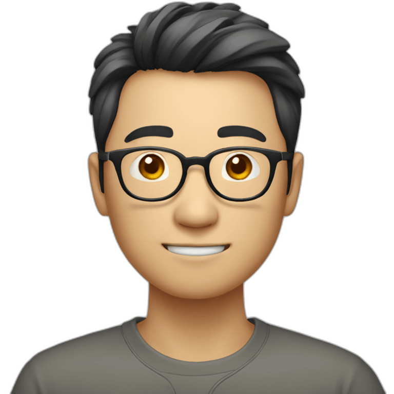 Oh Chinese guy wear glasses showing a thank you sign emoji