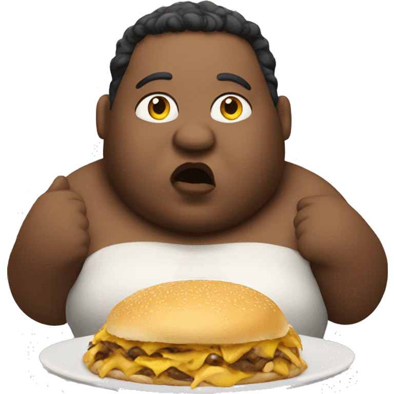 a fat person eating emoji