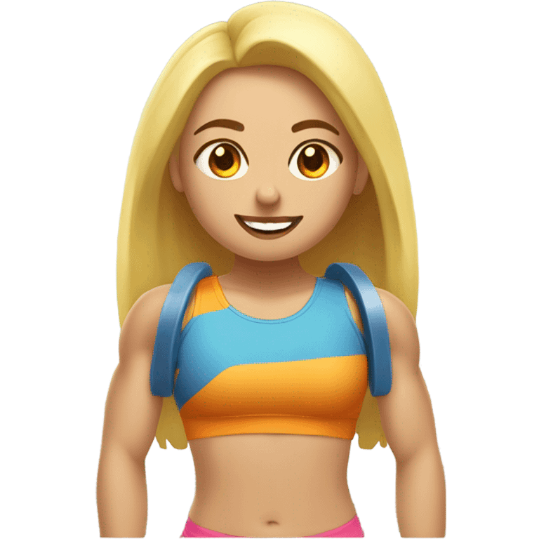 Chica rubia en el gym emoji