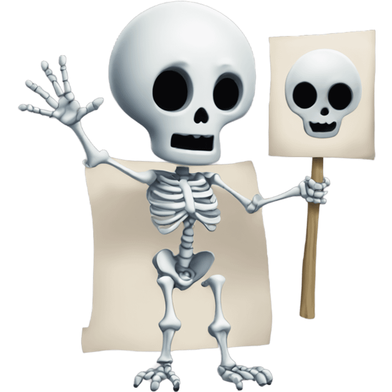 Skeleton ghost holding his sign that says Gideon emoji