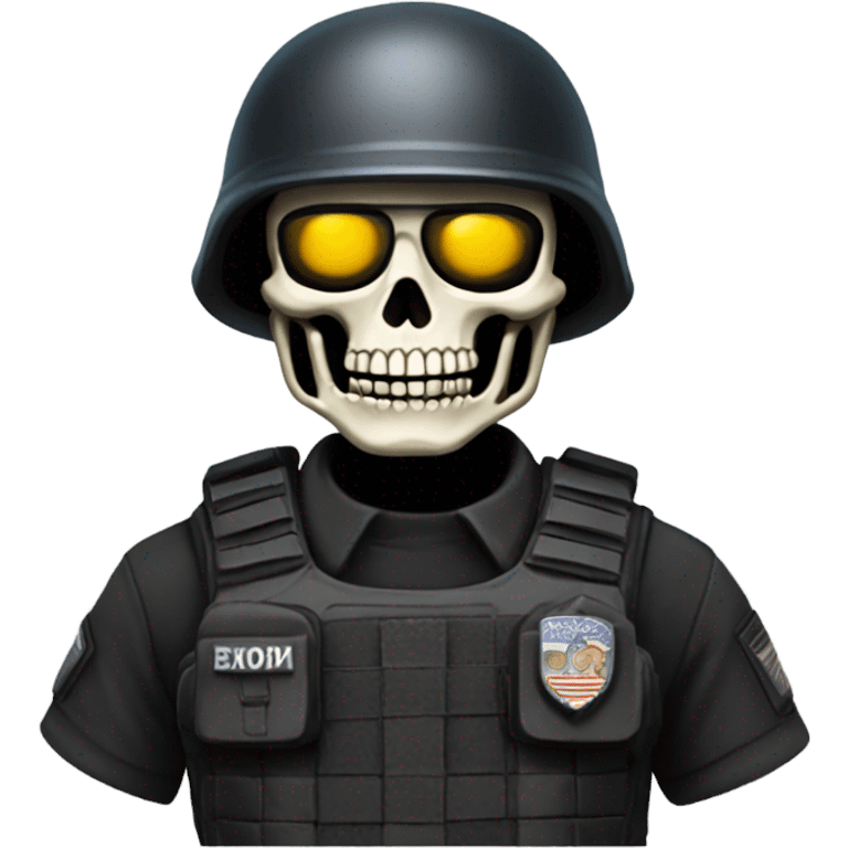 Skeleton swat officer emoji