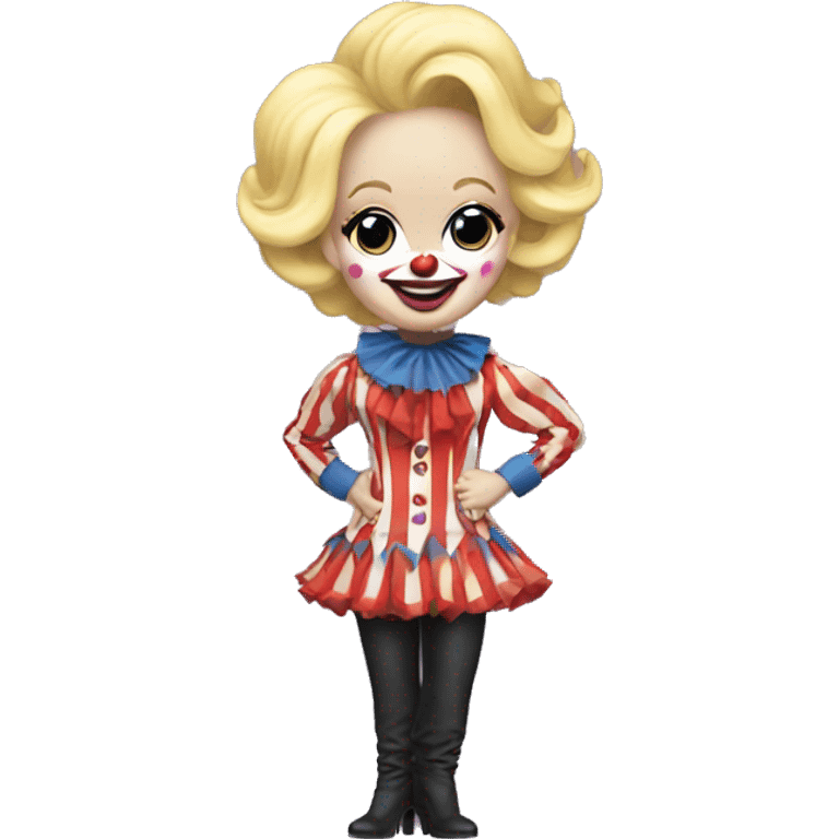 Dolly Parton wearing a clown costume emoji