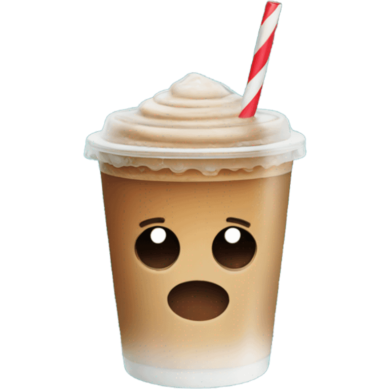 Iced coffee in Christmas cup emoji