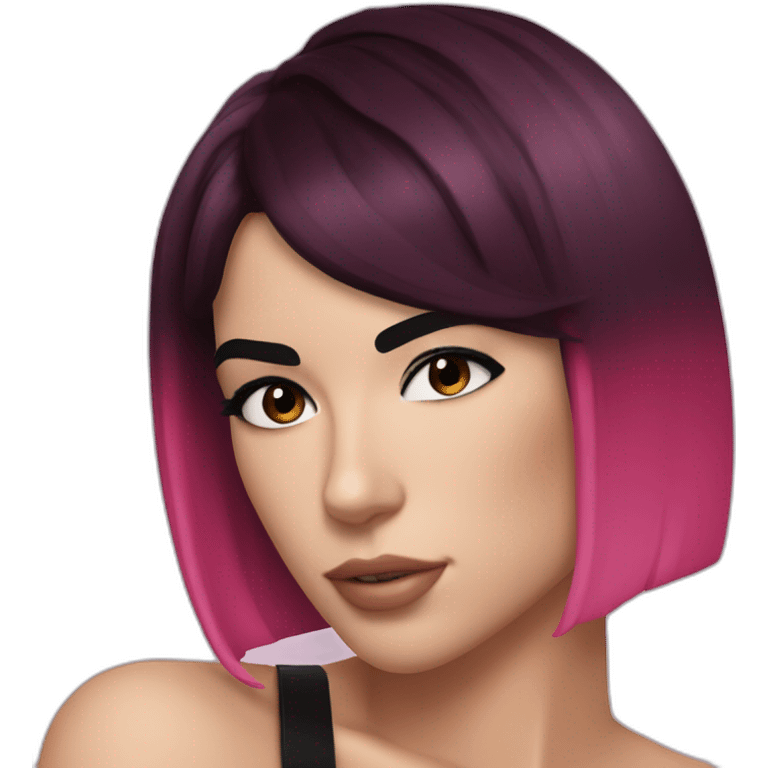 Dua Lipa whit cherry color hair emoji