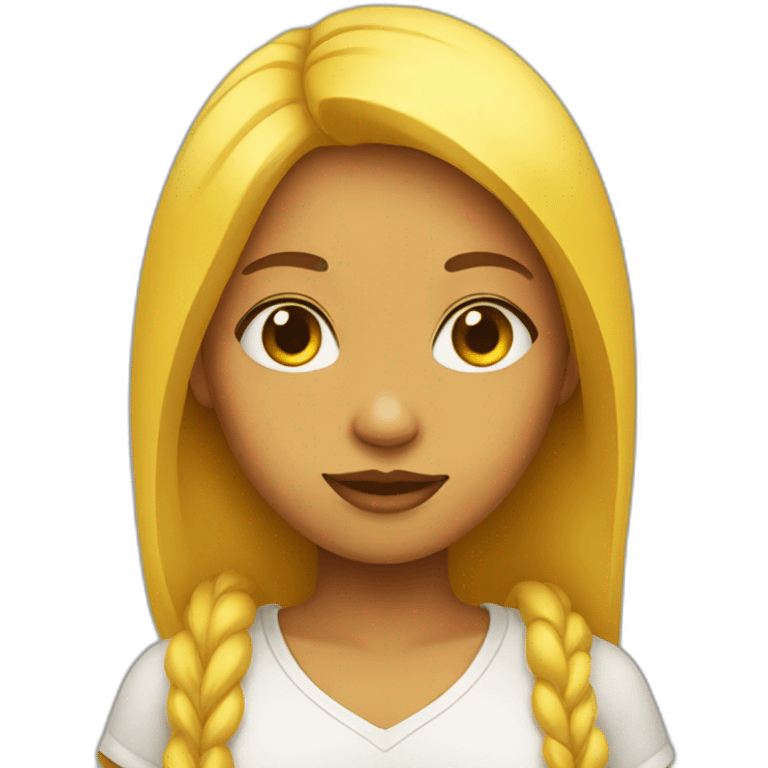 Girl with yellow skin emoji