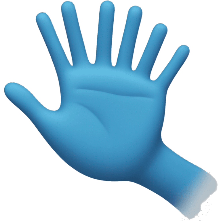 blue hand emoji