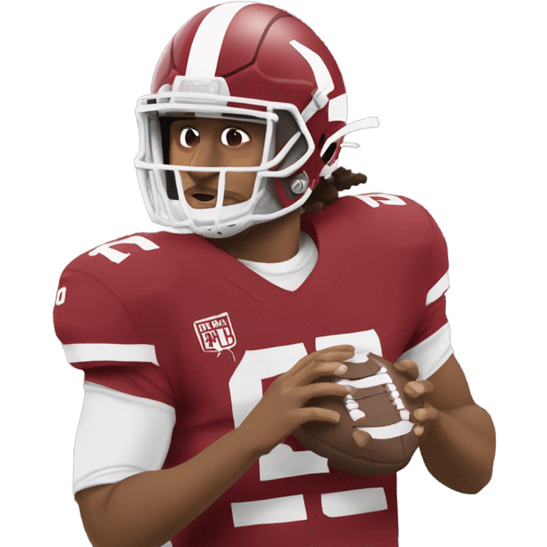 jalen hurts with a football emoji