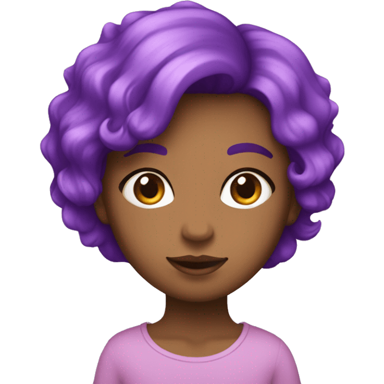 Fille avec des cheveux violet et des mèche rose emoji