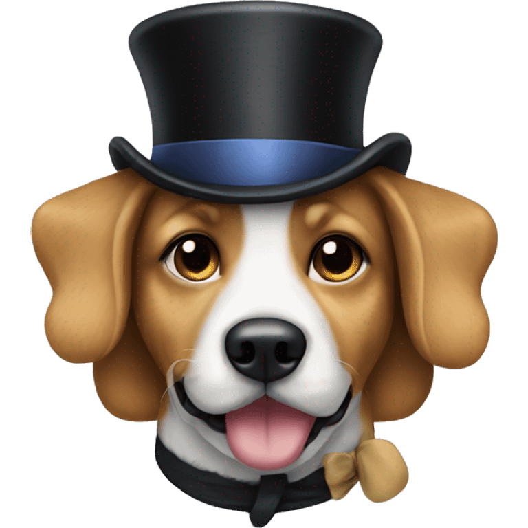 Dog with a top hat emoji