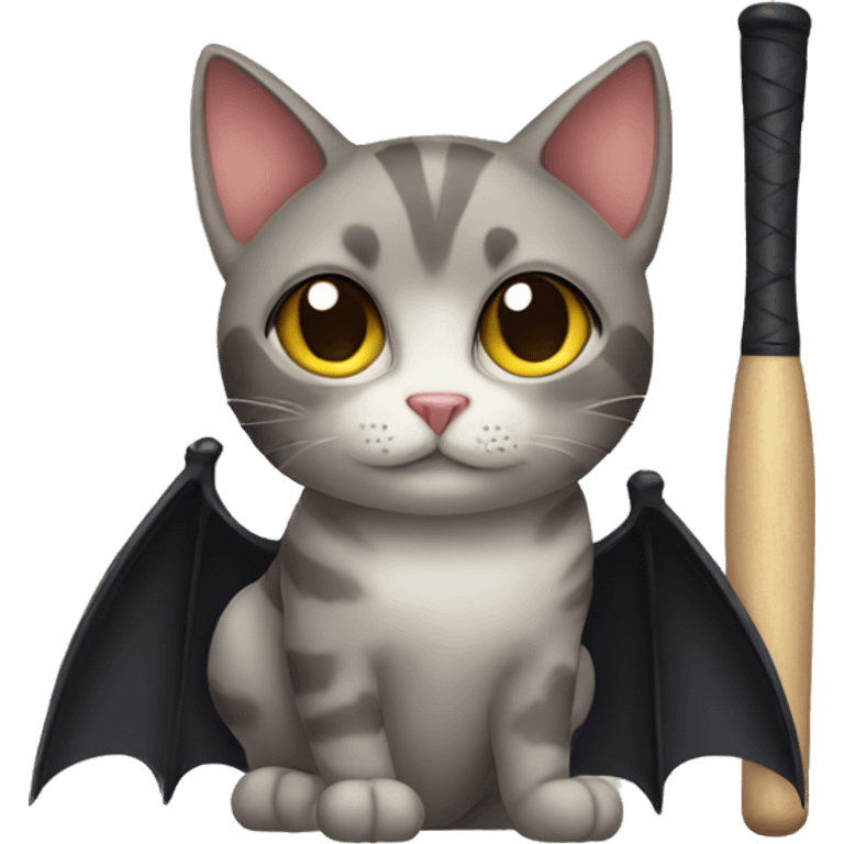 Cat with a bat emoji