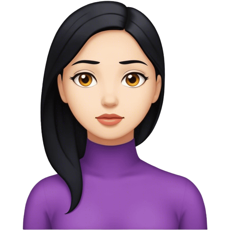 Woman with black hair arching back emoji