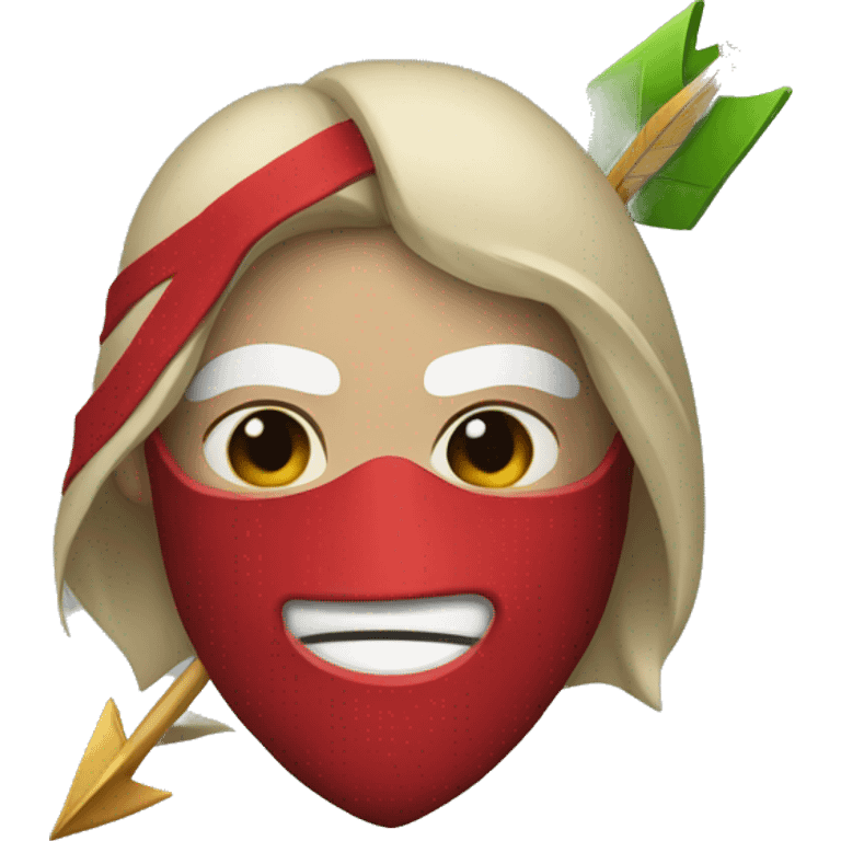 The arrow with a red mask emoji