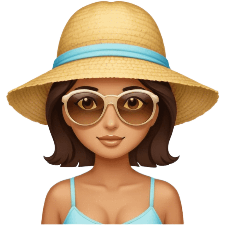 Brunette girl at the beach emoji