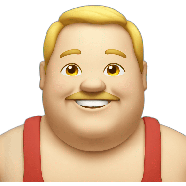 a fat person smiling and smoking at the same time emoji