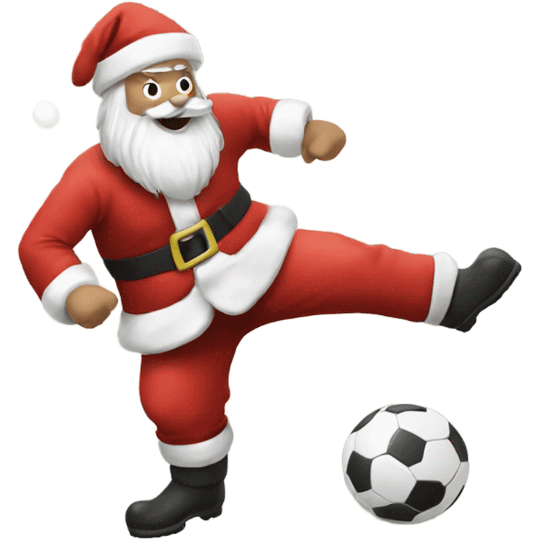 Santa kicking a ball emoji