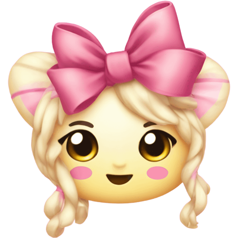 Coquette kawaii bow pink adorable sparkles emoji