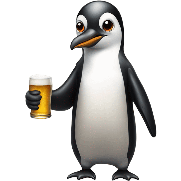 penguin holding a beer emoji