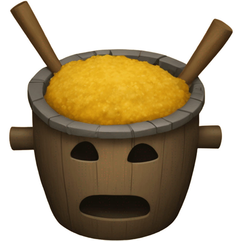 Mofongo in wood mortar  emoji