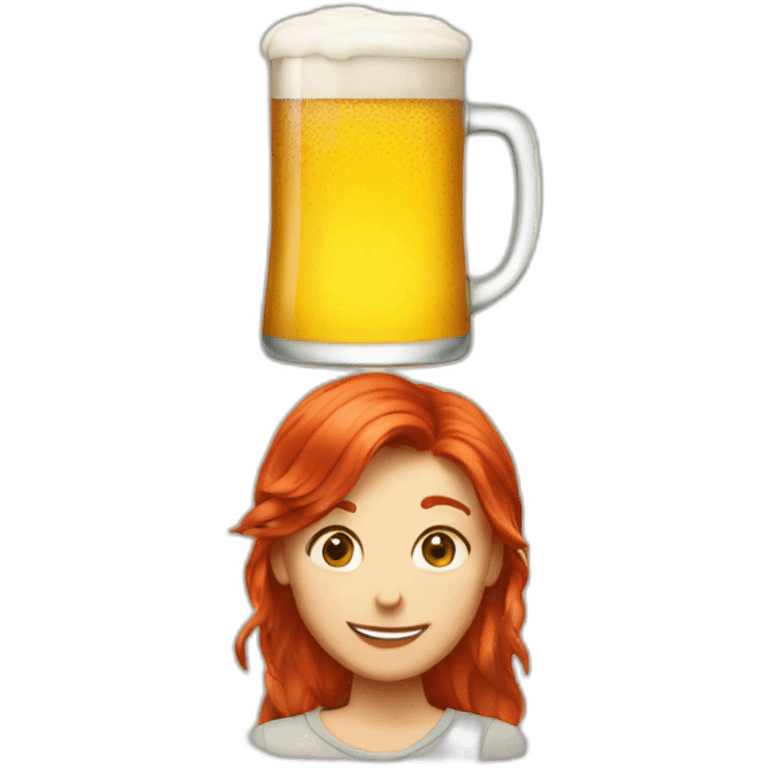 Red hair with beer  emoji