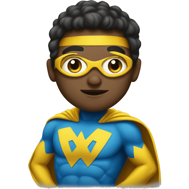 Blue Yellow Superhero emoji