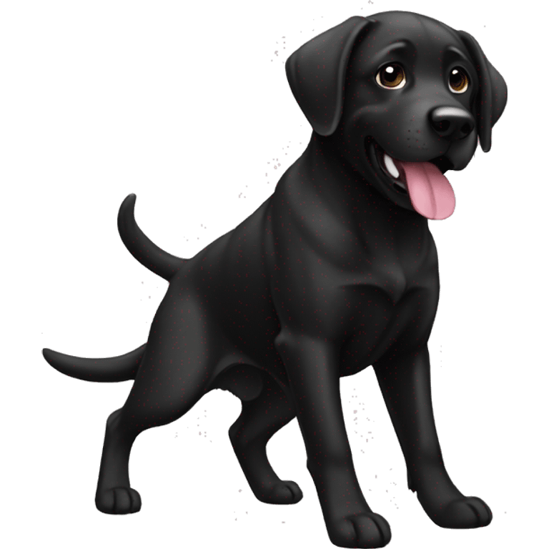 Karate black labrador emoji