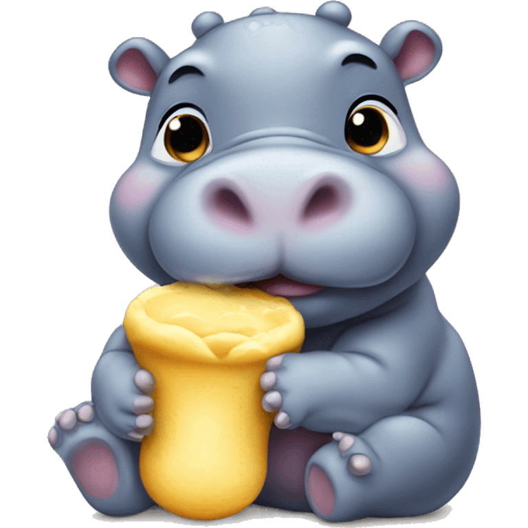 baby hippo blowing a kiss mark emoji