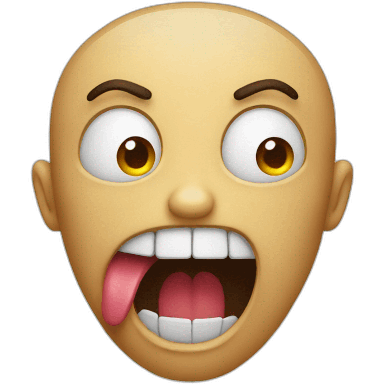 mad emoji with open mouth emoji