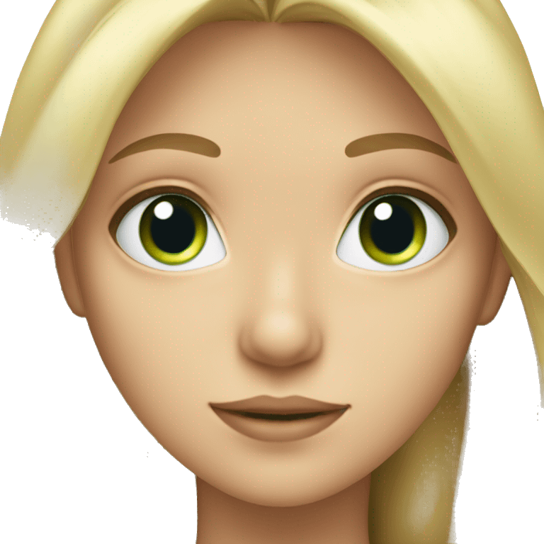 blonde girl blue eyes, green skin emoji