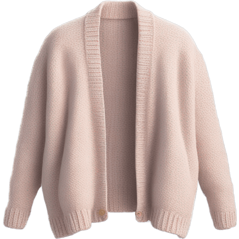 Pastel oversize wool open short cardigan, isolated emoji