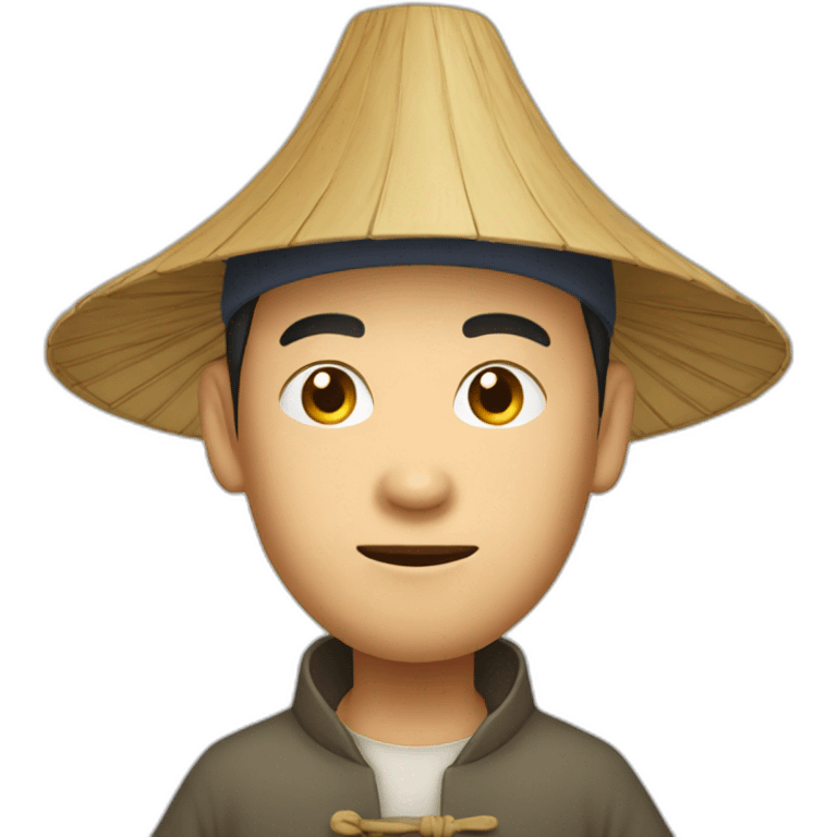 chinese man in conical hat emoji