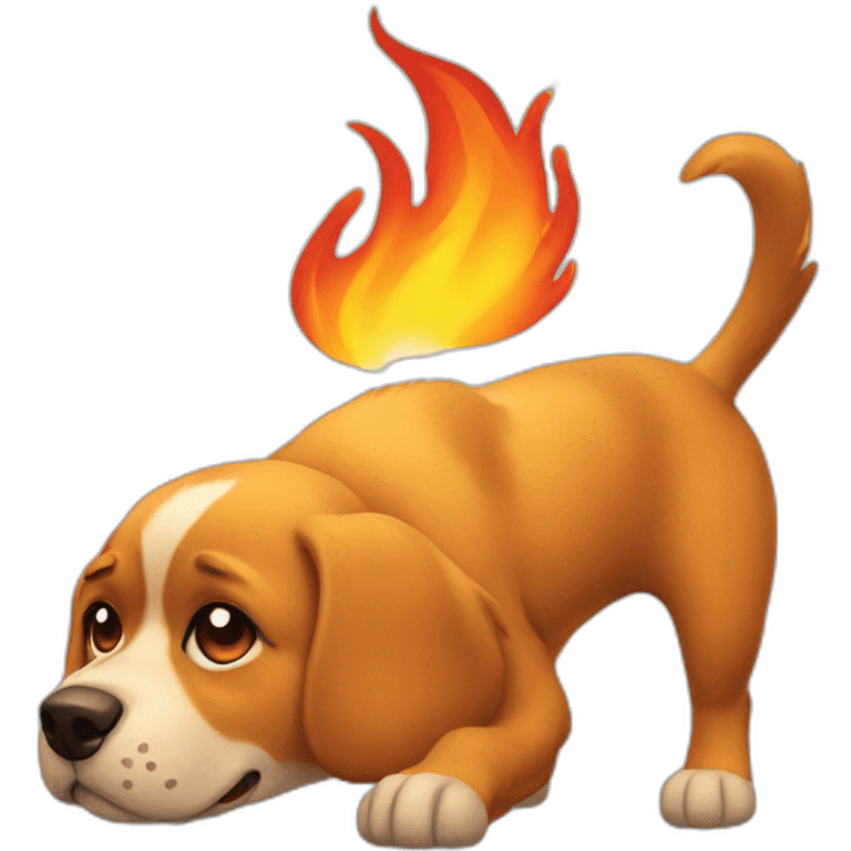 Dog with fire emoji